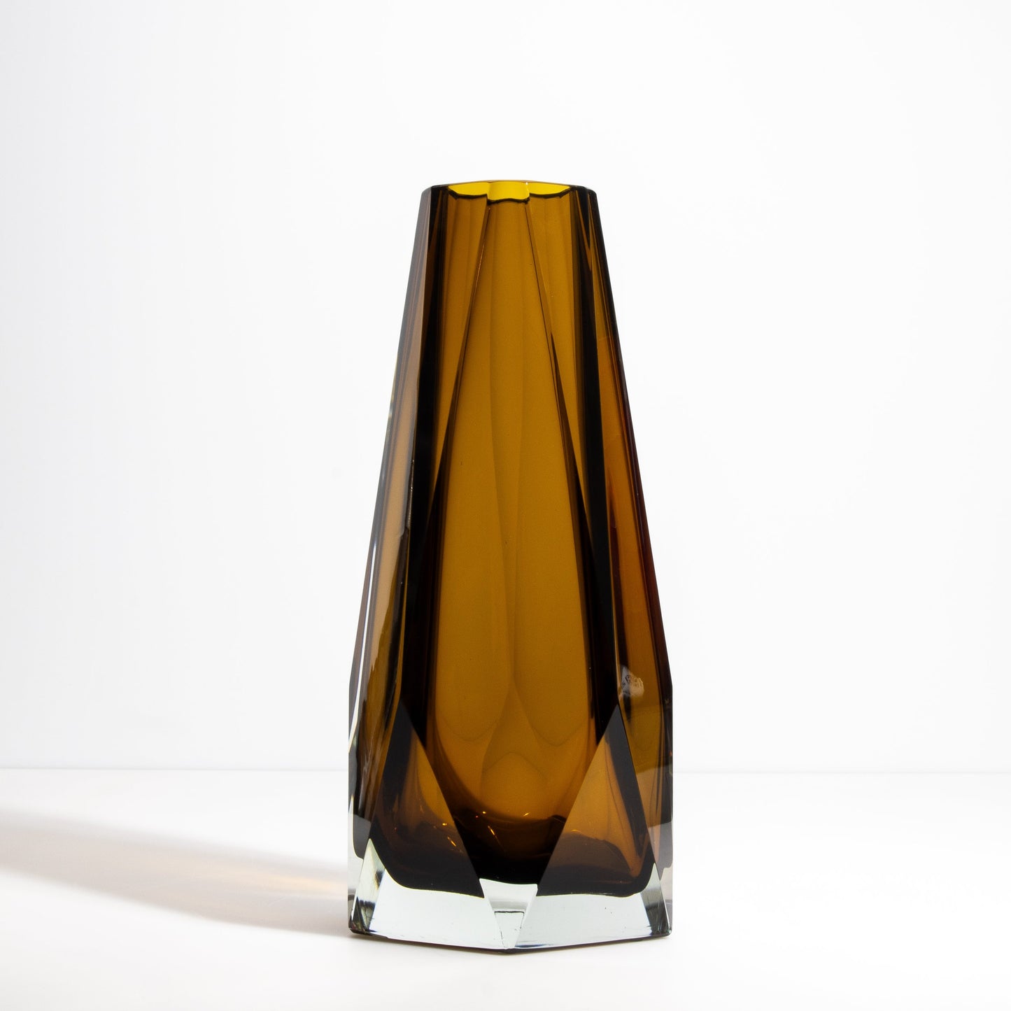 Murano Goccia Vase with Wide Bottom in Tobacco