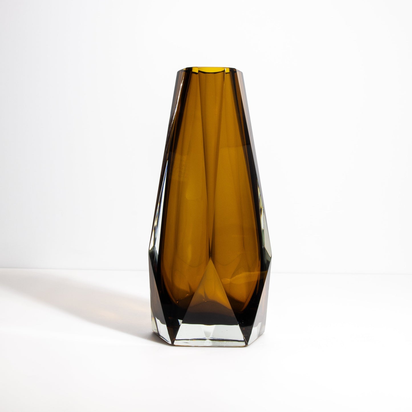 Murano Goccia Vase with Wide Bottom in Tobacco