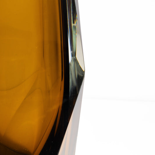 Murano Goccia Vase with Wide Bottom in Tobacco