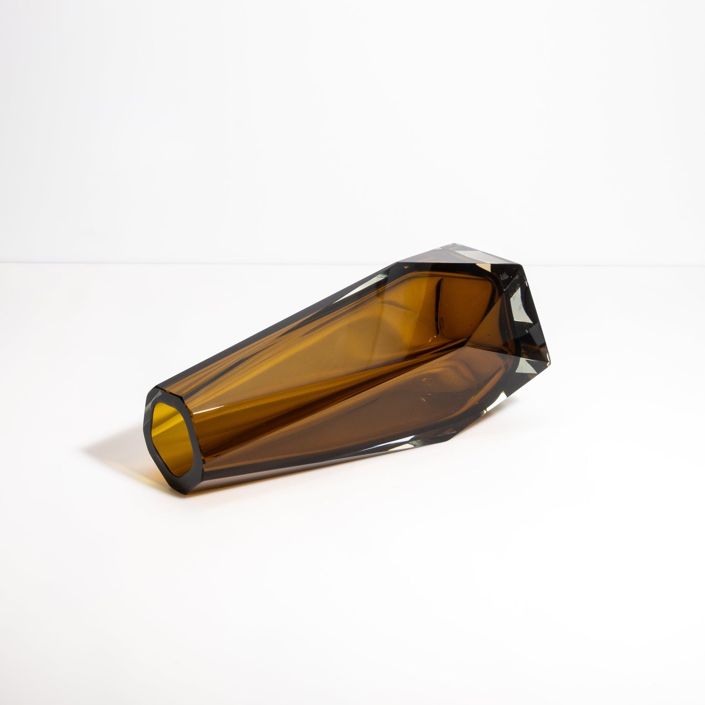 Murano Goccia Vase with Wide Bottom in Tobacco