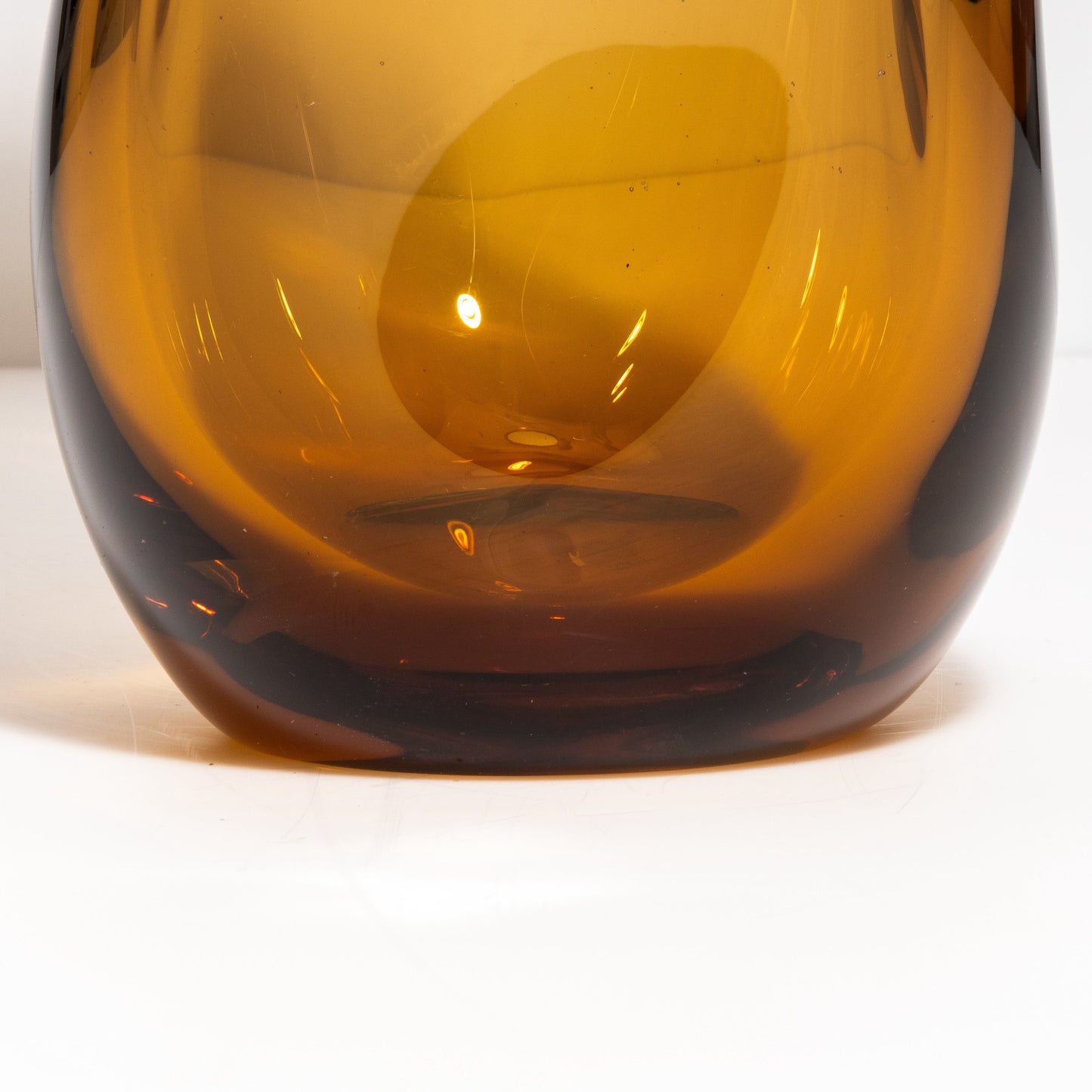 Murano Indented Vase in Amber