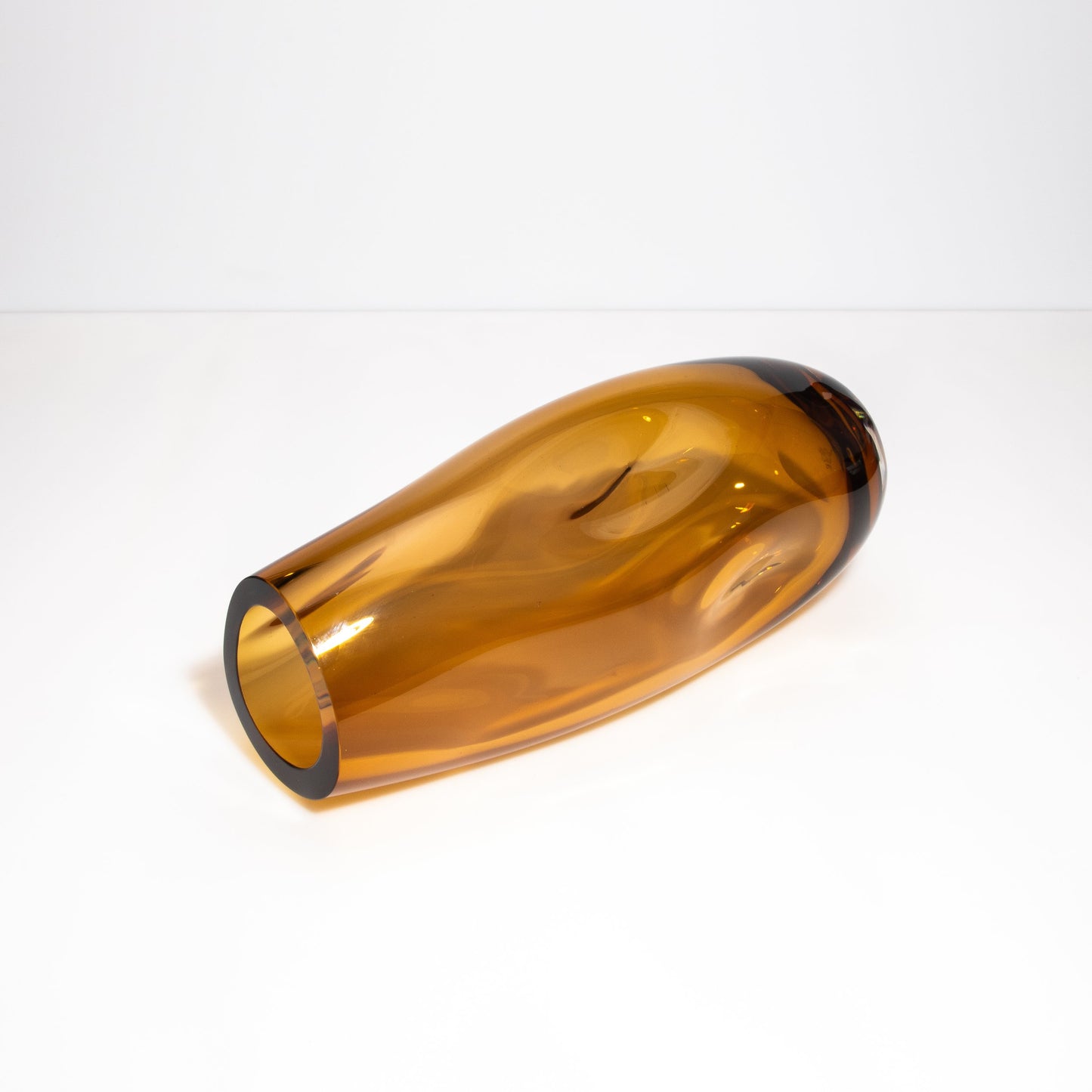 Murano Indented Vase in Amber