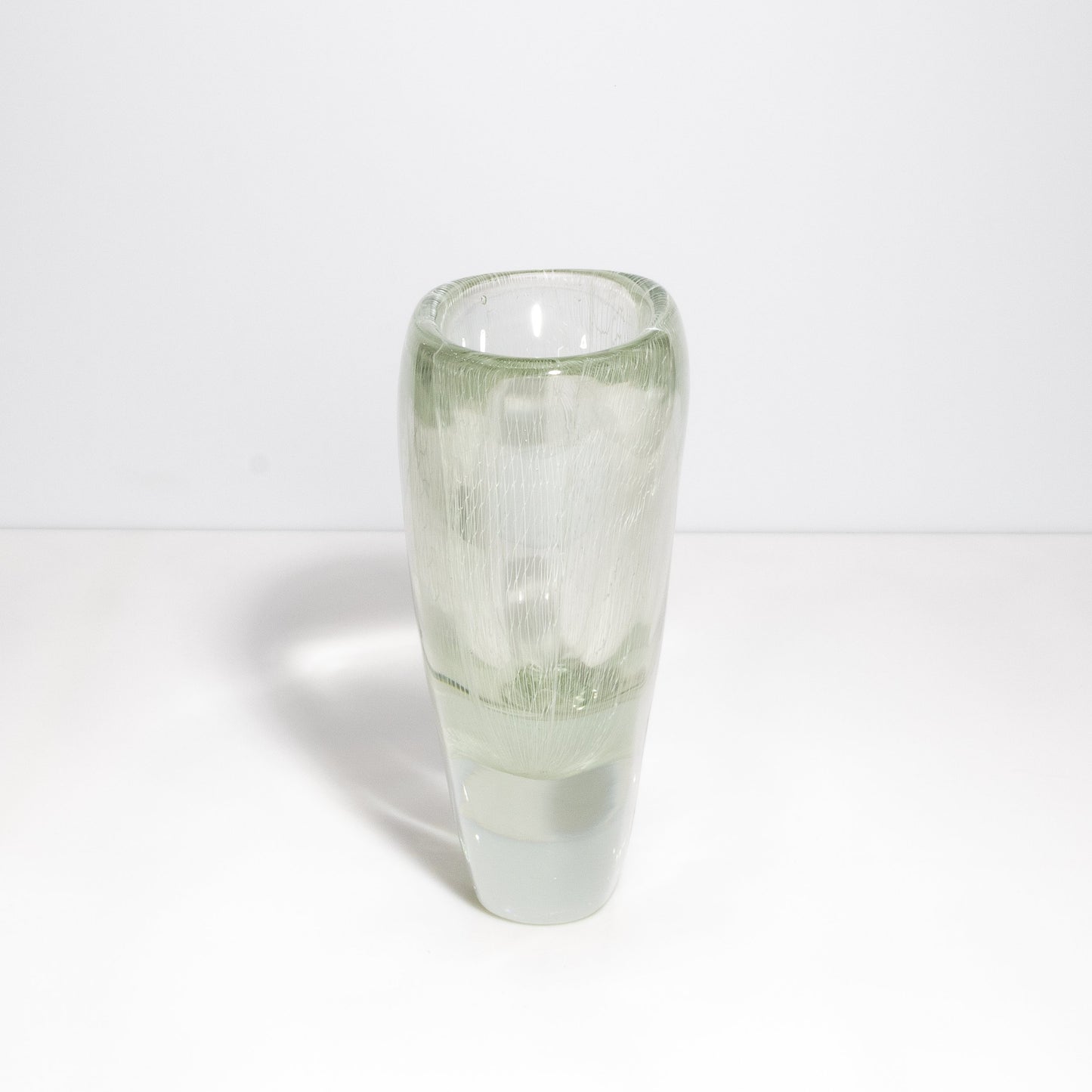 Murano Vase with Micro Threads in Clear