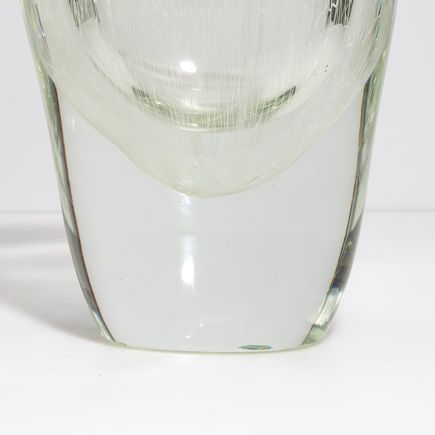 Murano Vase with Micro Threads in Clear