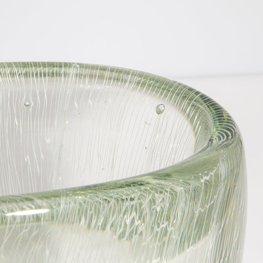 Murano Vase with Micro Threads in Clear