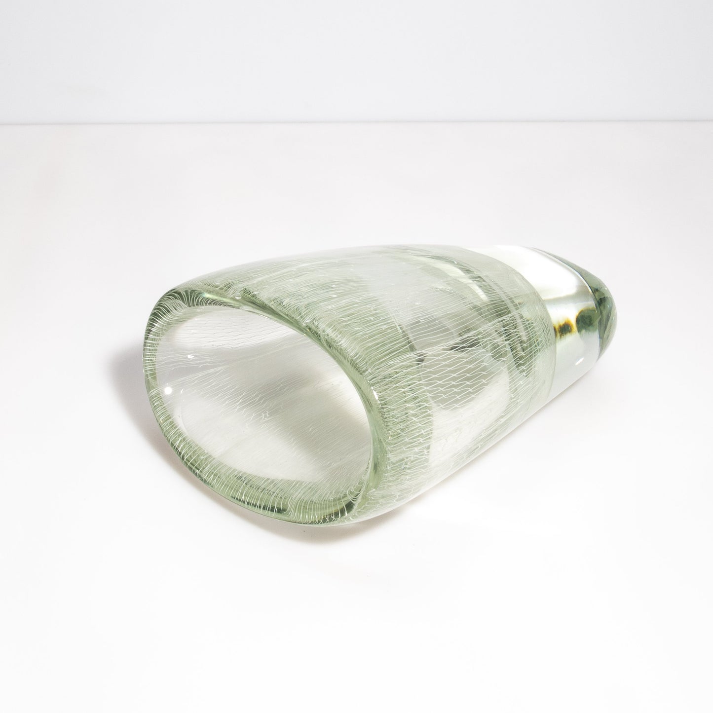 Murano Vase with Micro Threads in Clear