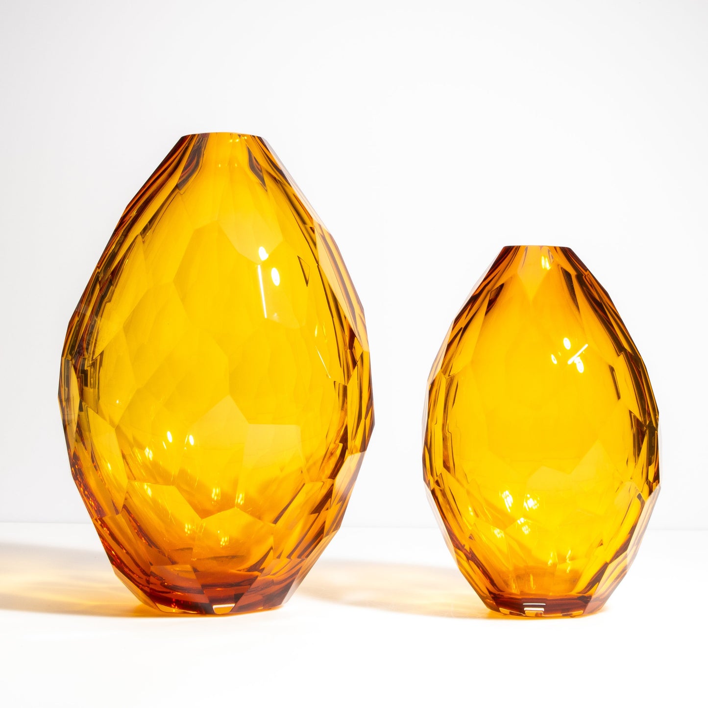 Murano Facet Vase in Amber