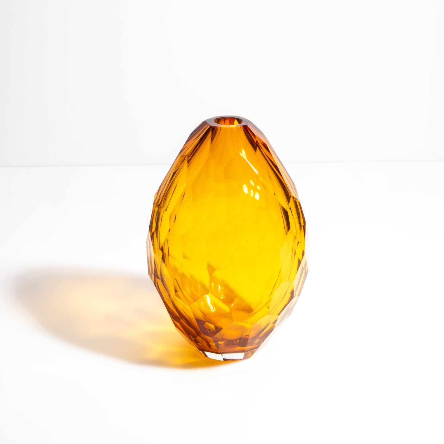 Murano Facet Vase in Amber