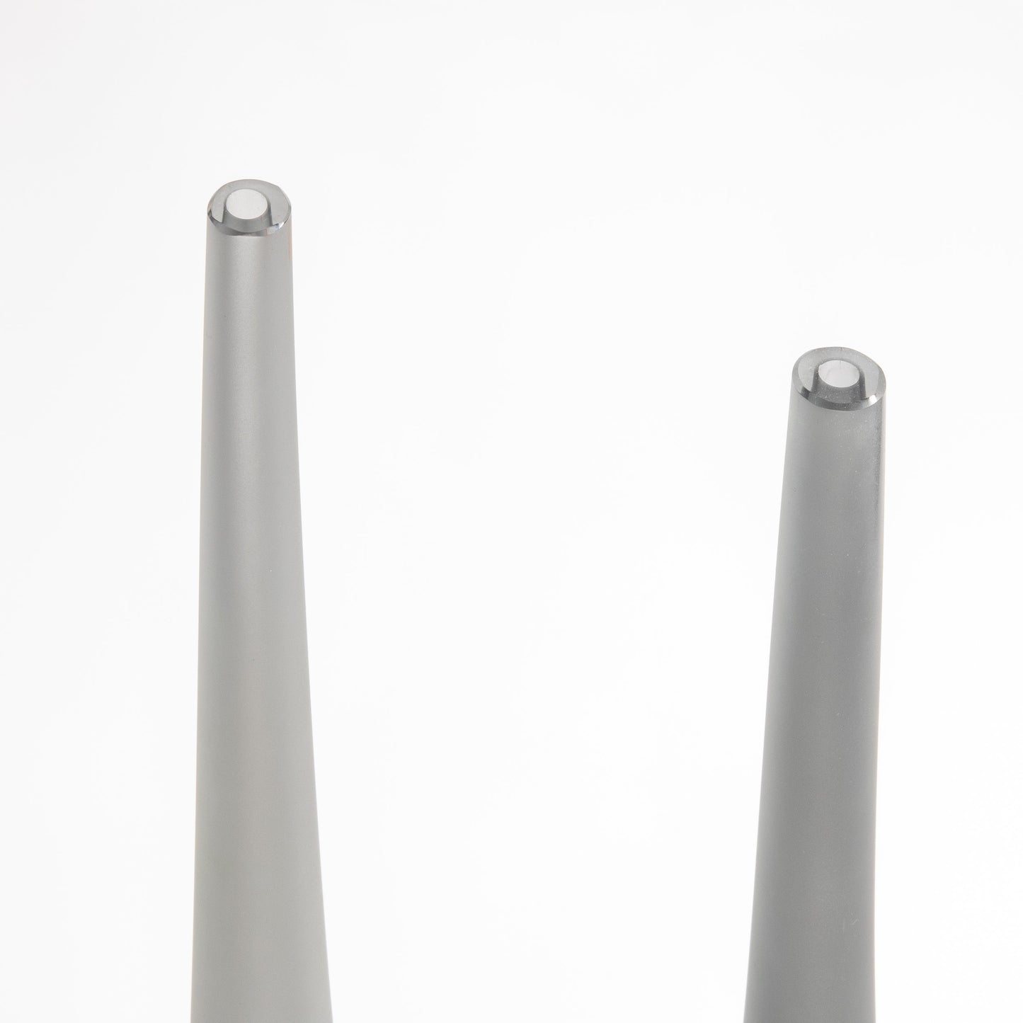 Set of 2 Murano Flute Vases in Grey