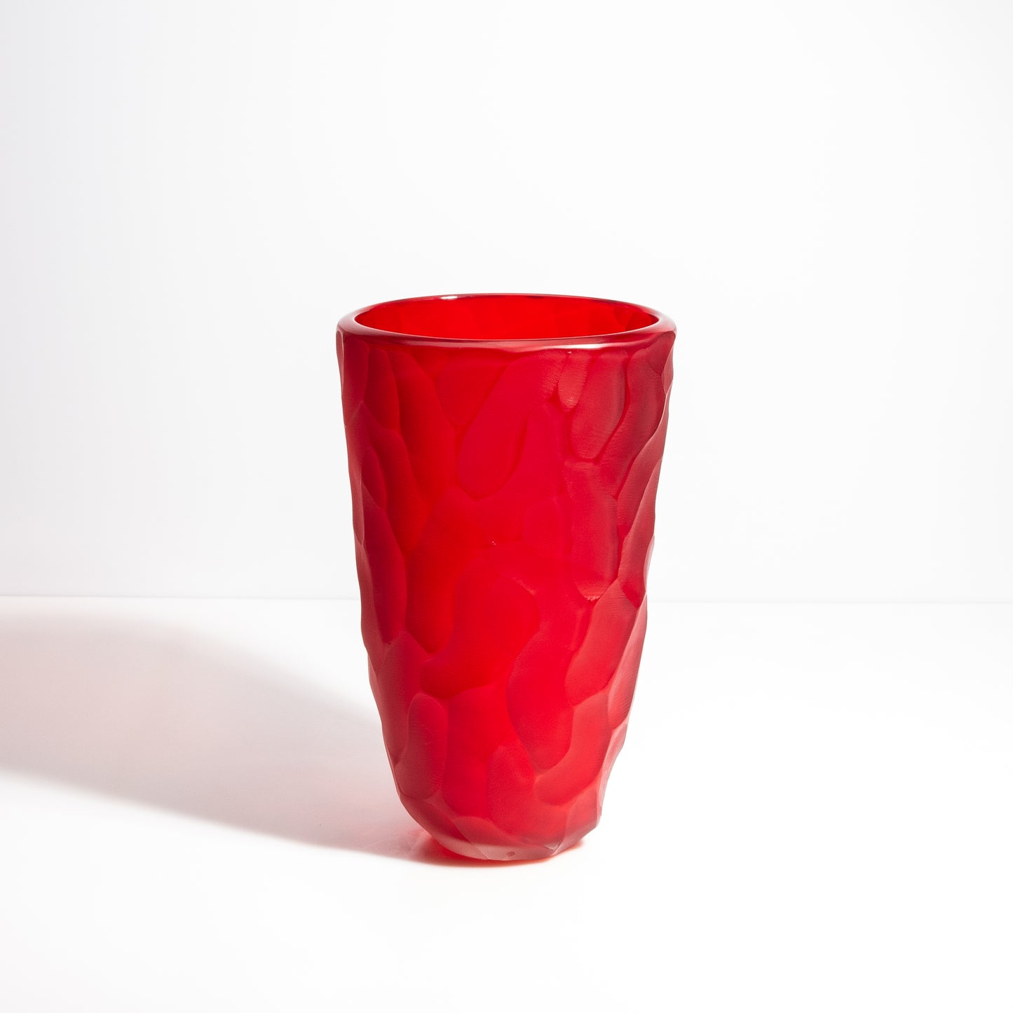 Murano Moon Vase in Ruby Red