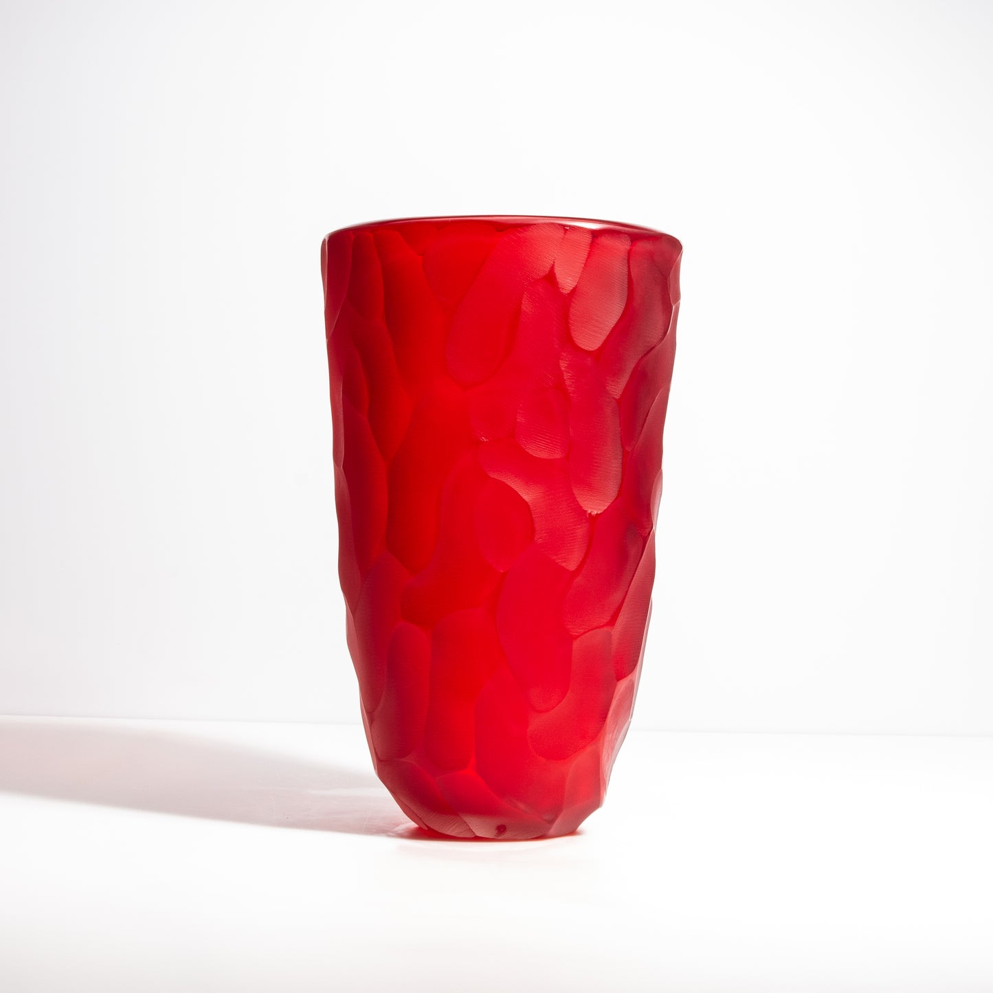 Murano Moon Vase in Ruby Red