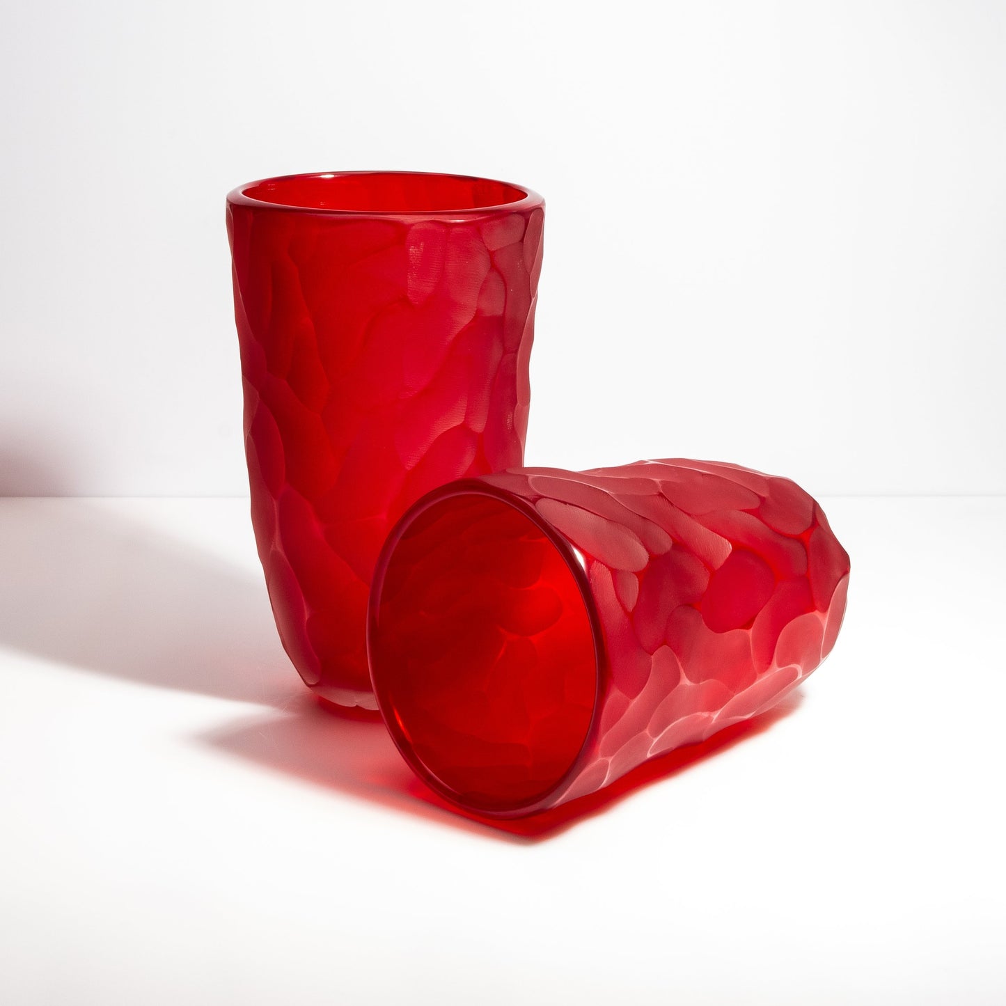 Murano Moon Vase in Ruby Red