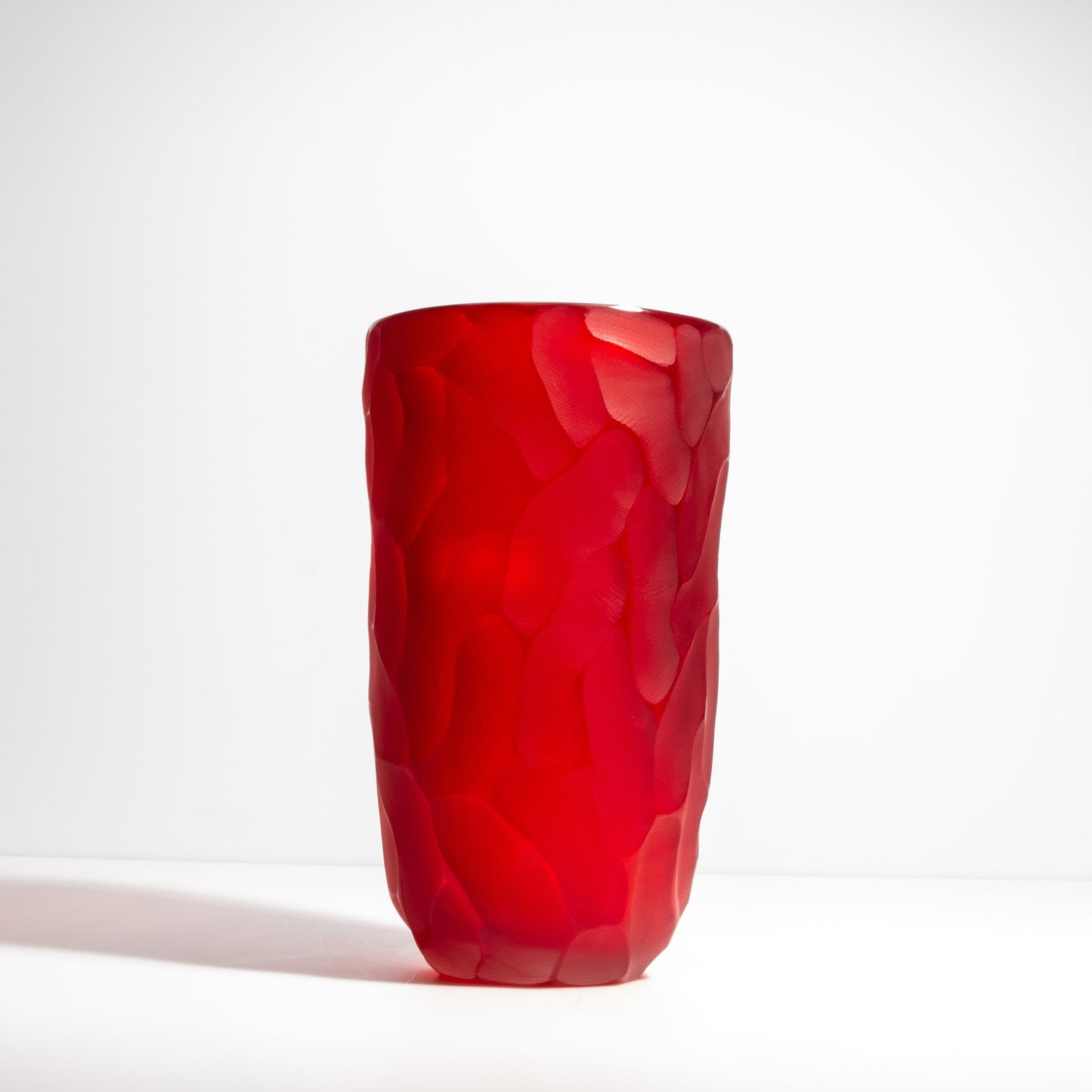 Murano Moon Vase in Ruby Red