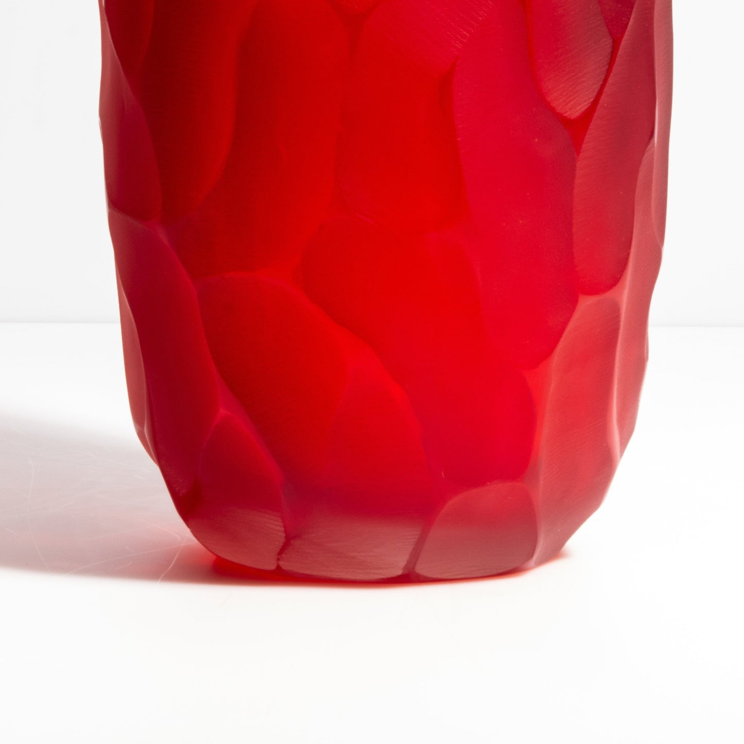 Murano Moon Vase in Ruby Red