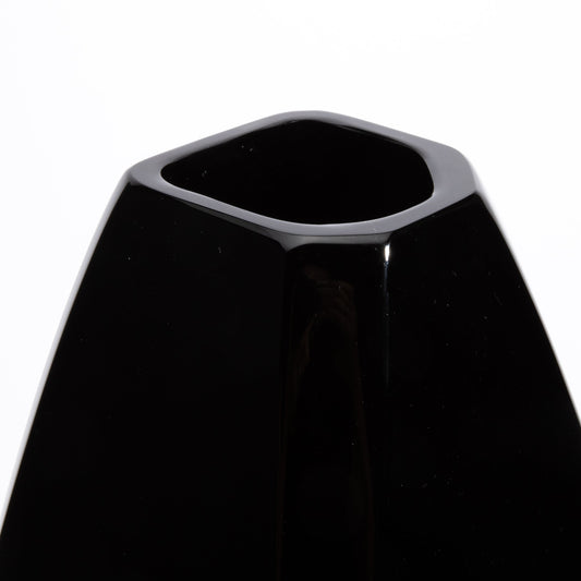 Murano Vela Vase Tall in Onyx Black