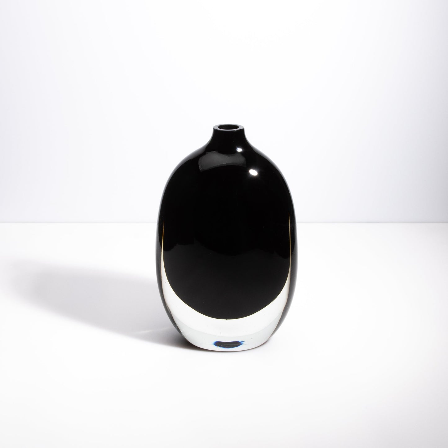 Murano Sommerso Vase in Onyx Black