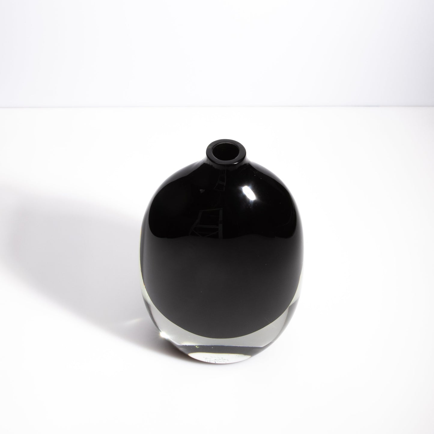 Murano Sommerso Vase in Onyx Black