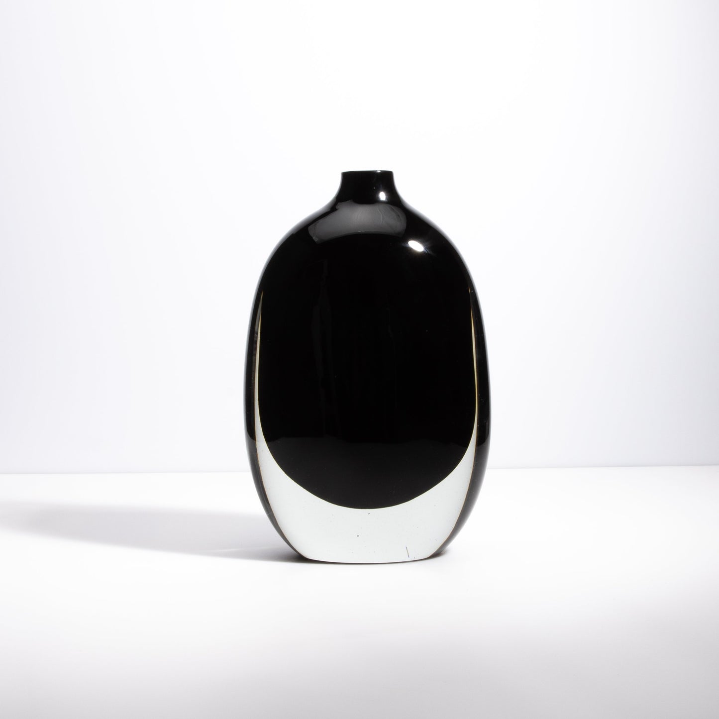 Murano Sommerso Vase in Onyx Black