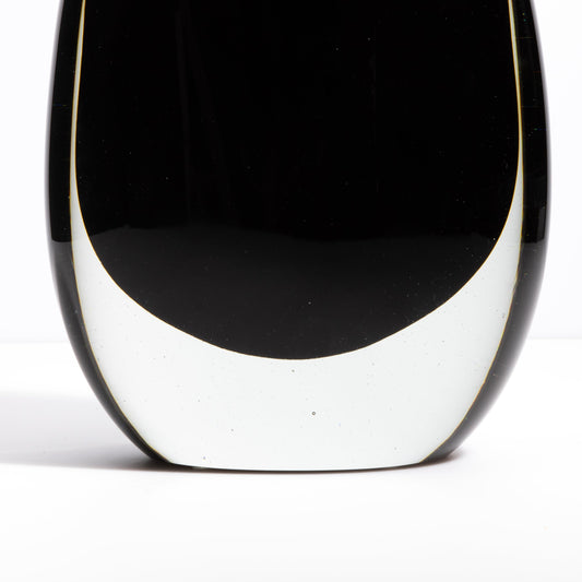 Murano Sommerso Vase in Onyx Black