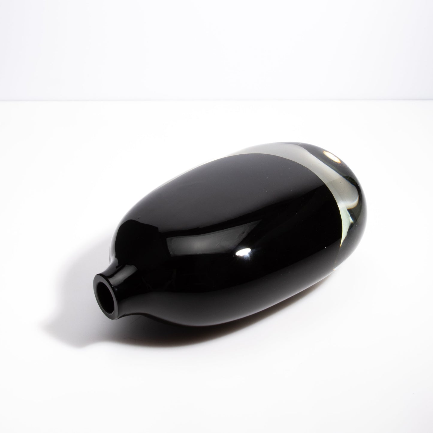 Murano Sommerso Vase in Onyx Black