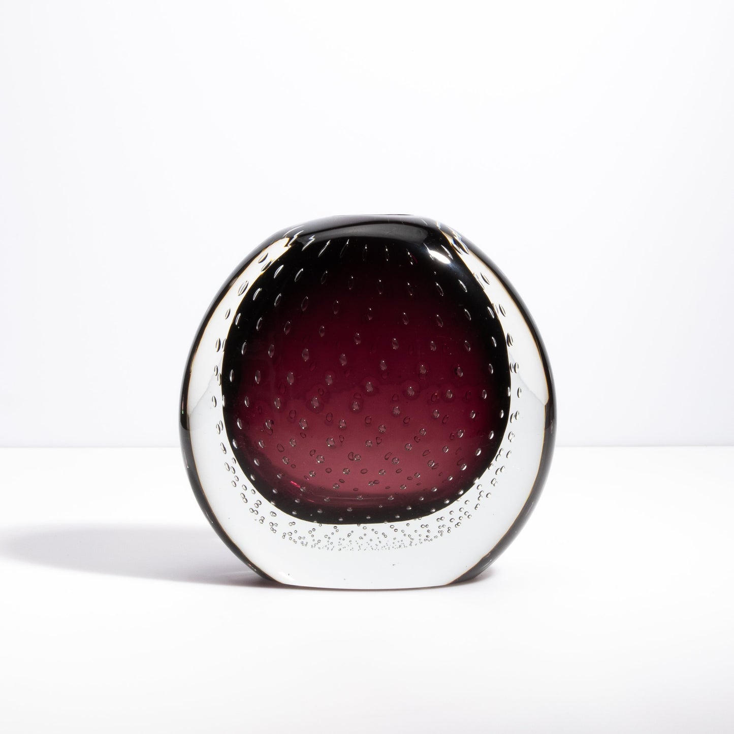 Murano Pois Vase with Bubbles in Amethyst