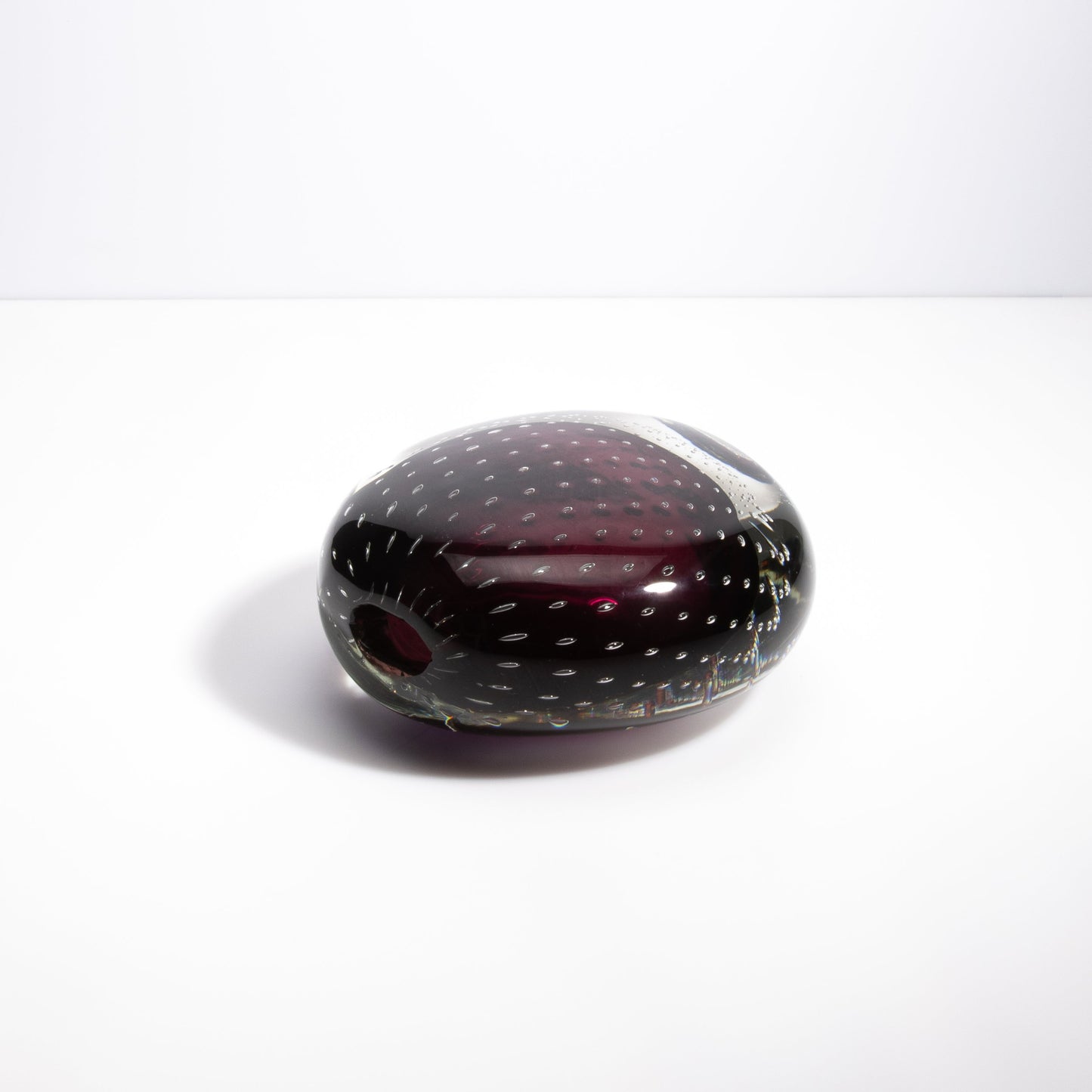 Murano Pois Vase with Bubbles in Amethyst
