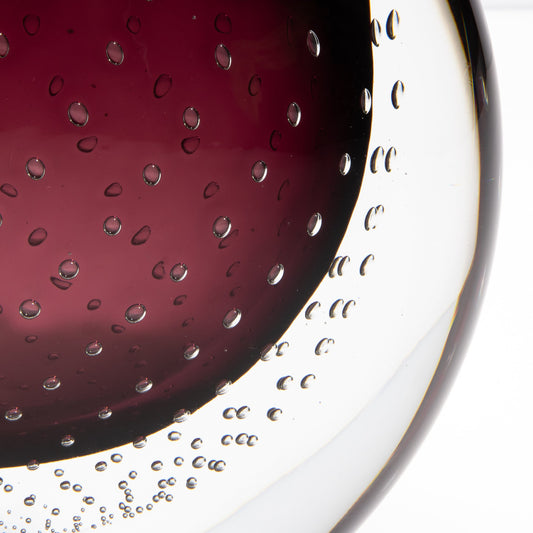 Murano Pois Vase with Bubbles in Amethyst
