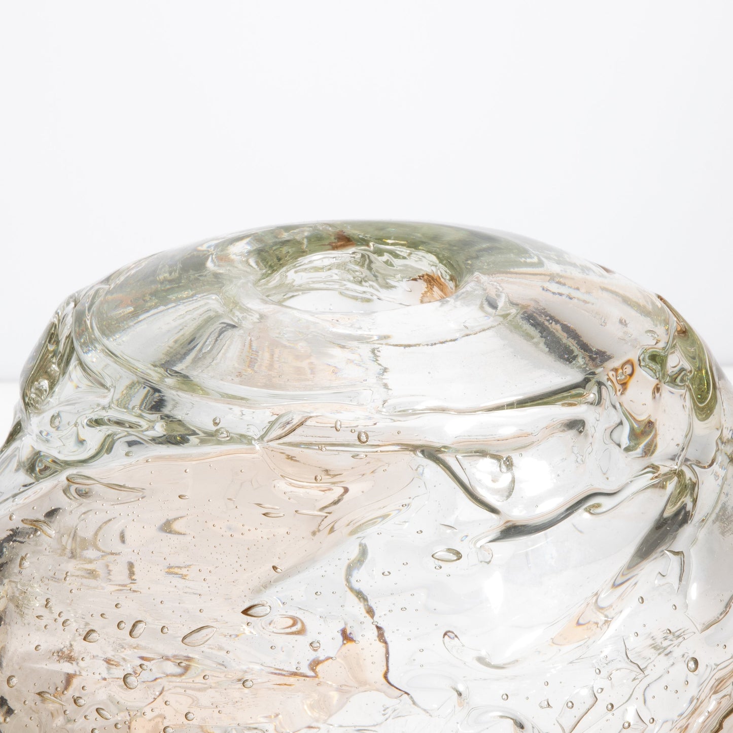 Murano Globe Vase in Clear with a Hint of Rose