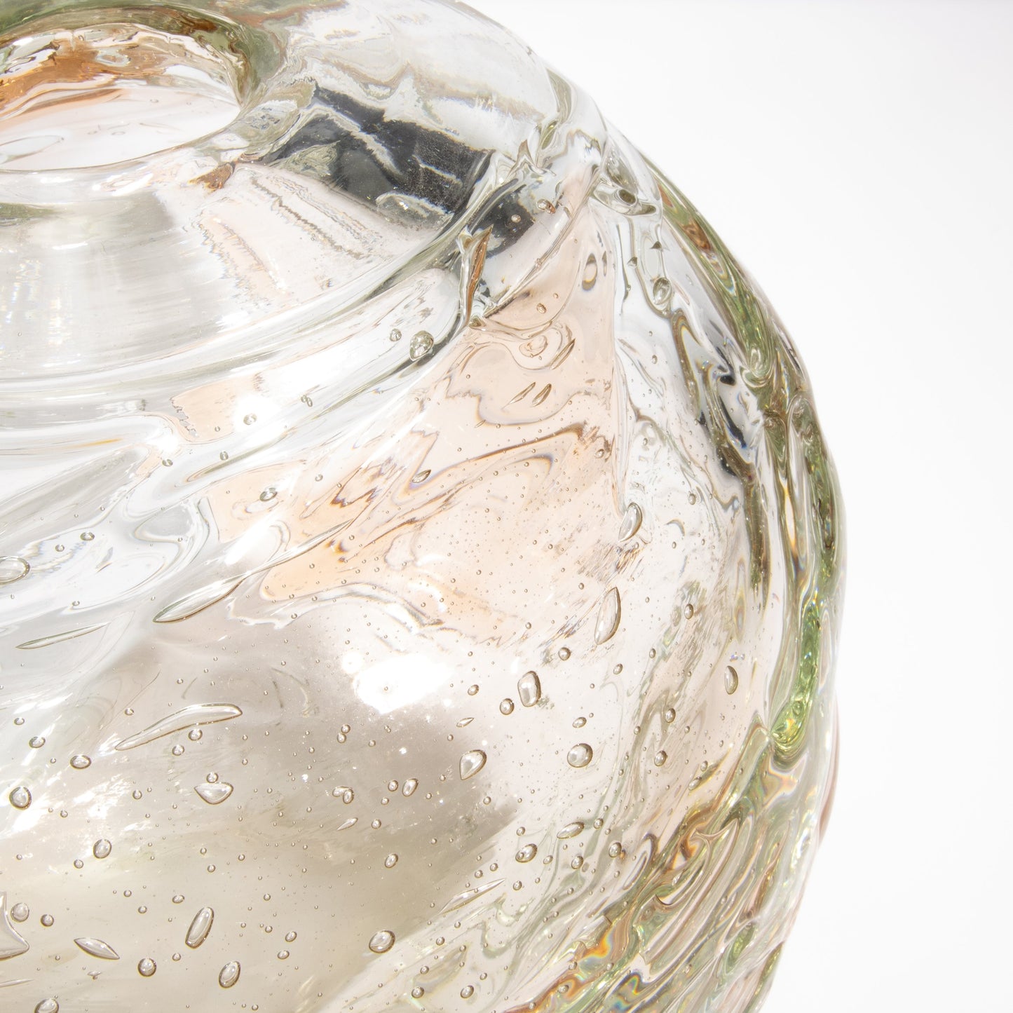 Murano Globe Vase in Clear with a Hint of Rose