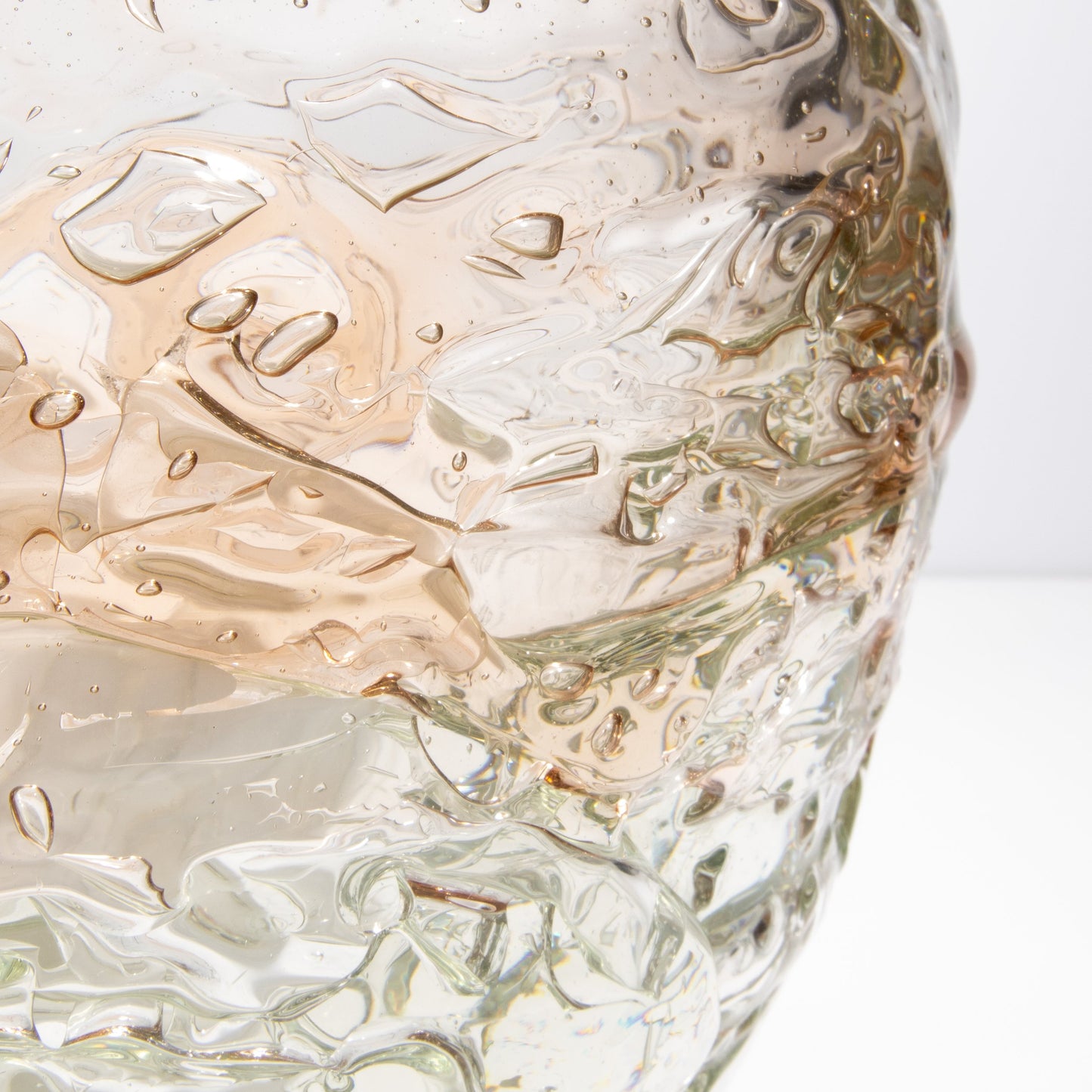 Murano Globe Vase in Clear with a Hint of Rose