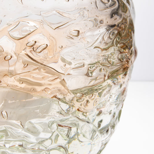 Murano Globe Vase in Clear with a Hint of Rose