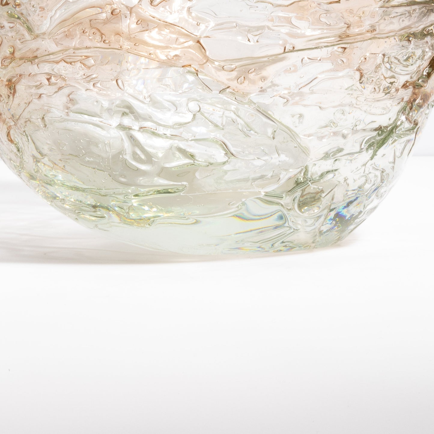 Murano Globe Vase in Clear with a Hint of Rose