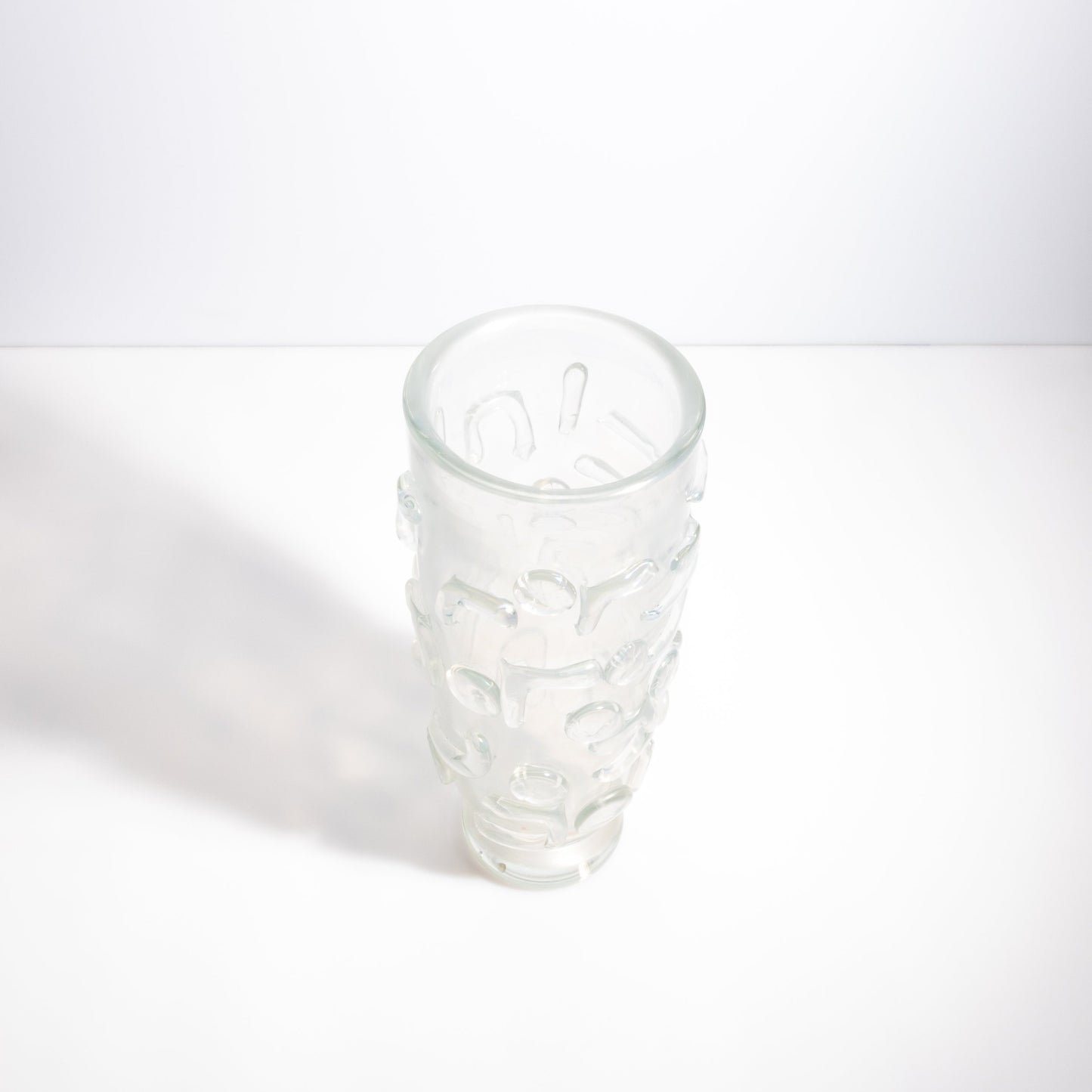 Murano Studded Vase in Frosted Clear