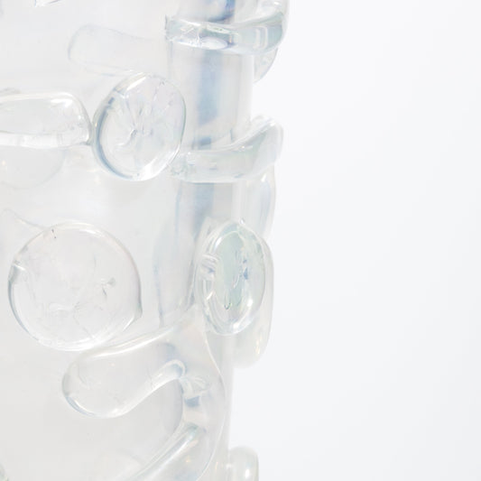 Murano Studded Vase in Frosted Clear