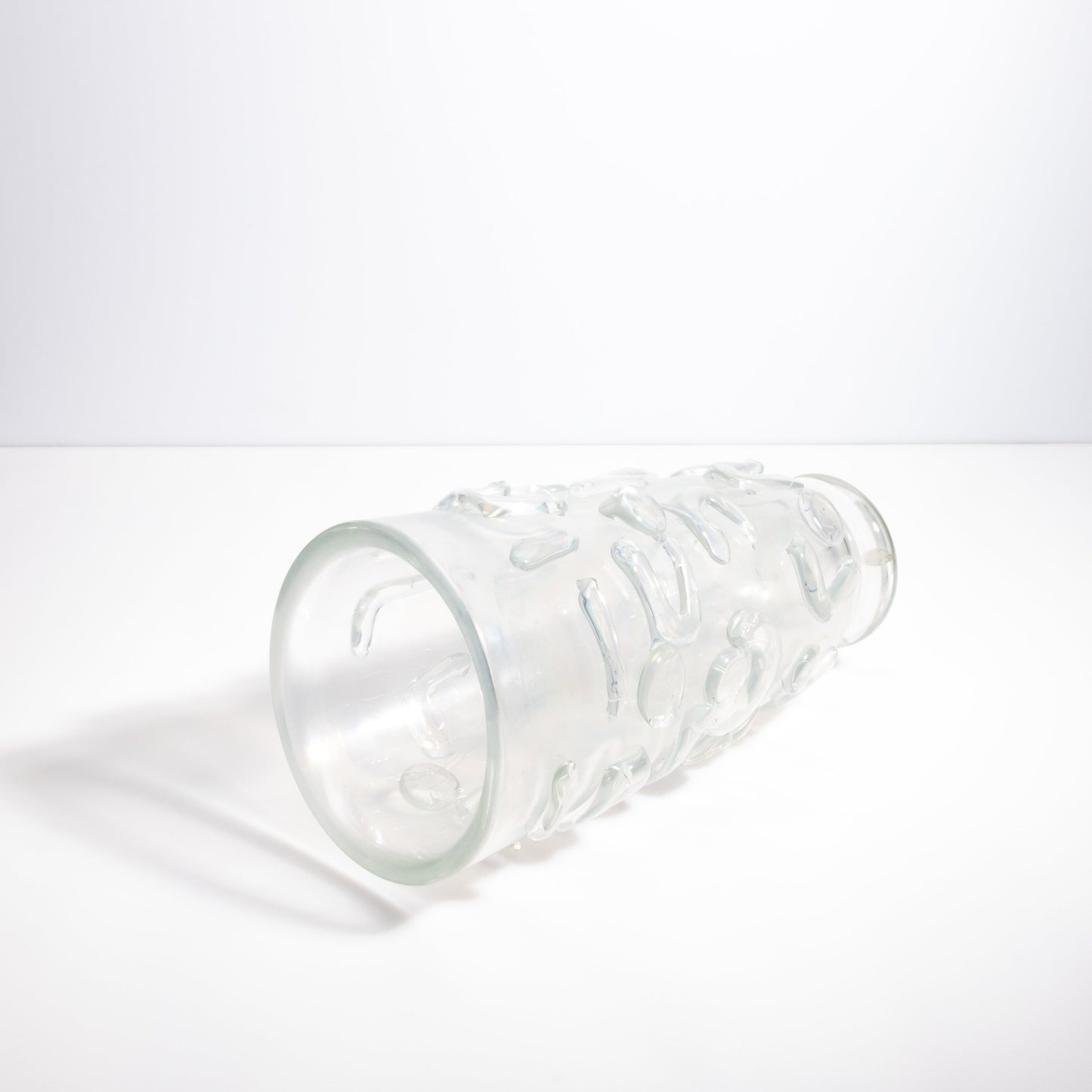 Murano Studded Vase in Frosted Clear