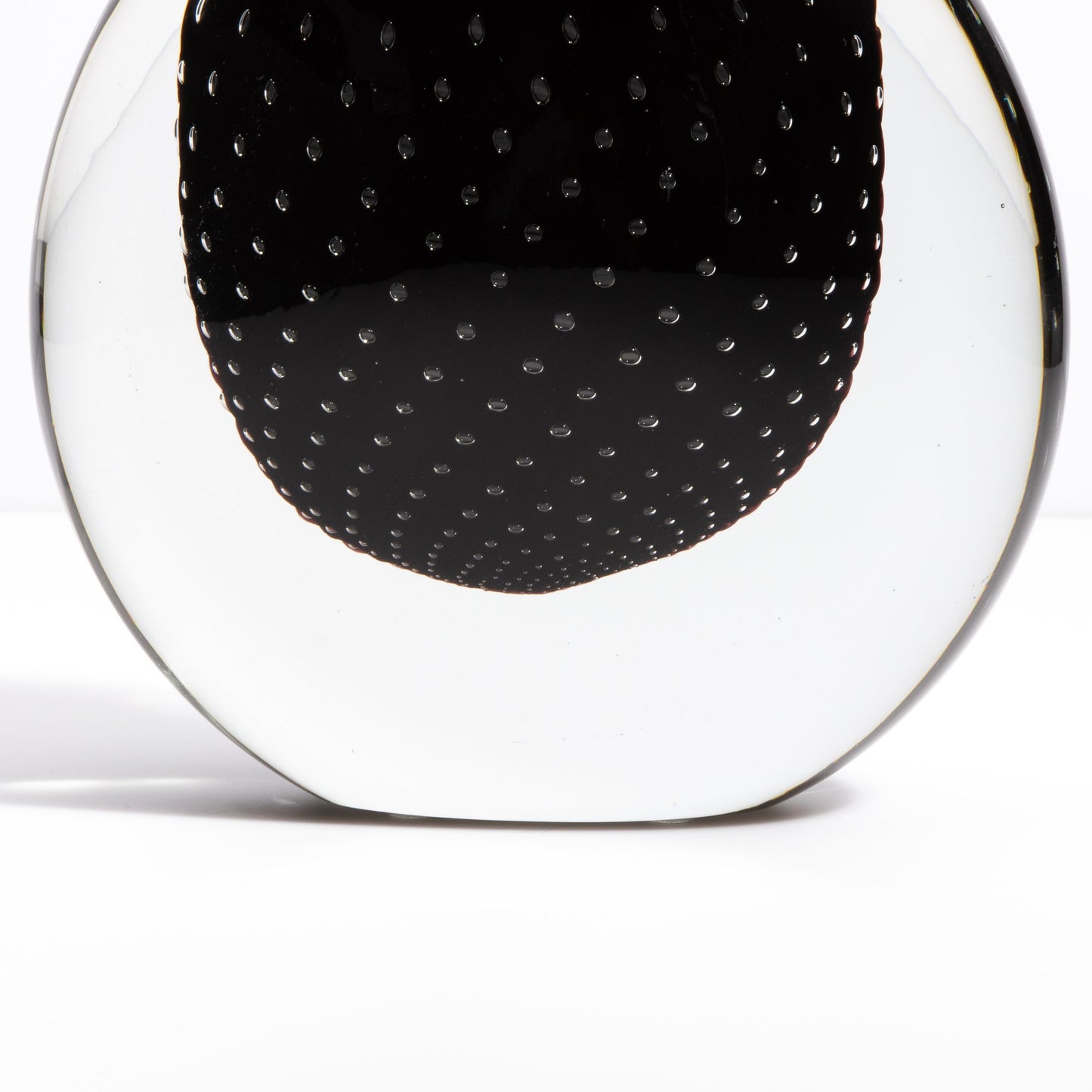 Murano Pois Vase with Bubbles in Black Onyx