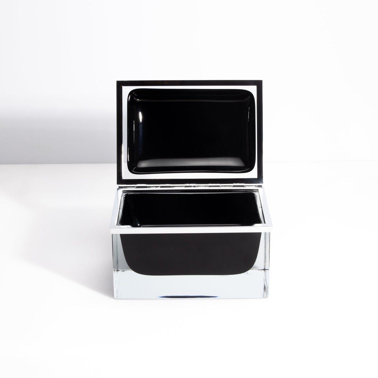 Murano Box with Chrome Fittings in Onyx Black