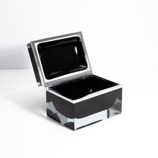 Murano Box with Chrome Fittings in Onyx Black