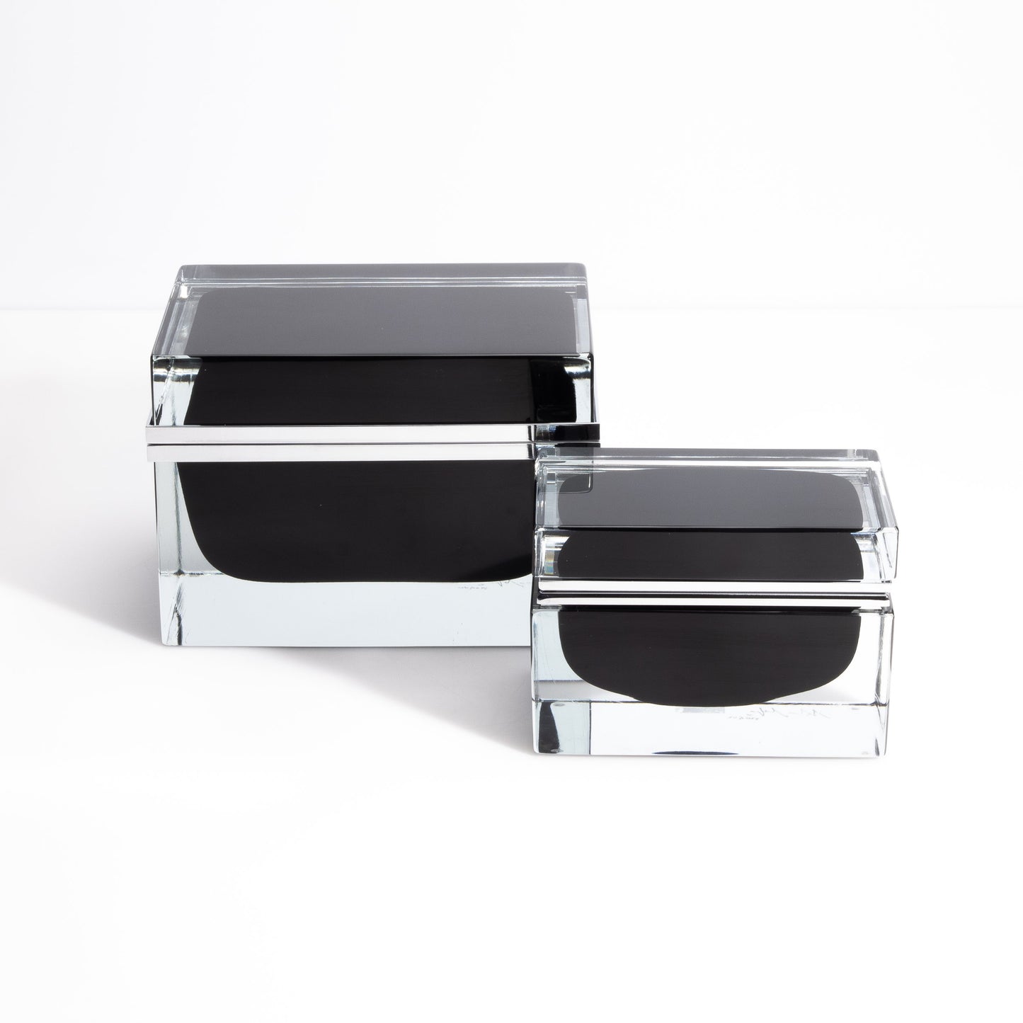 Murano Box with Chrome Fittings in Onyx Black
