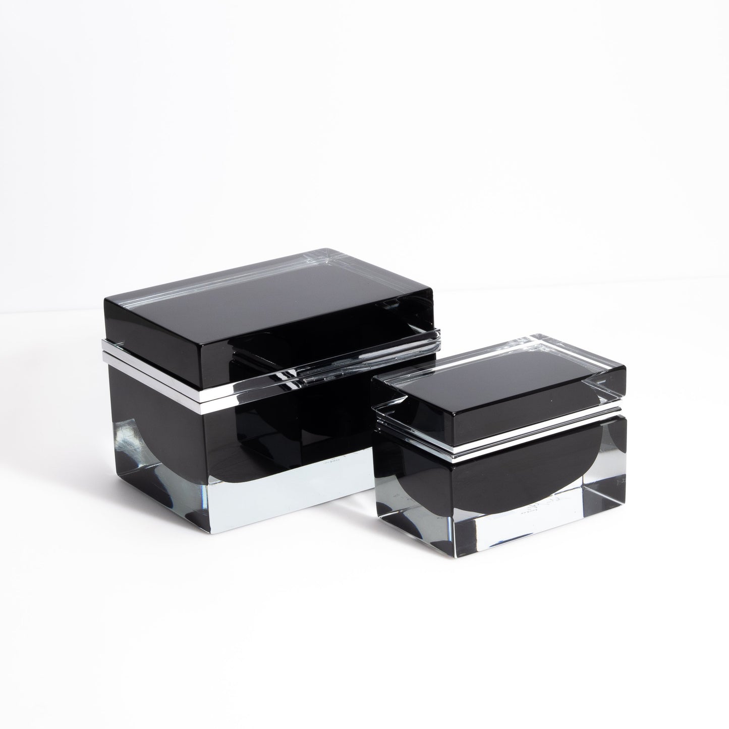 Murano Box with Chrome Fittings in Onyx Black