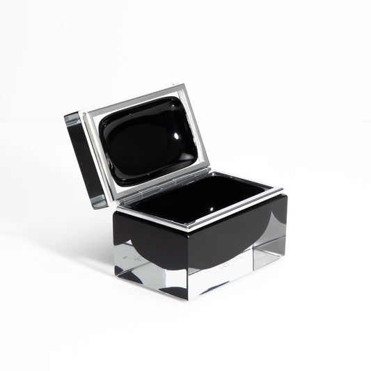 Murano Box with Chrome Fittings in Onyx Black