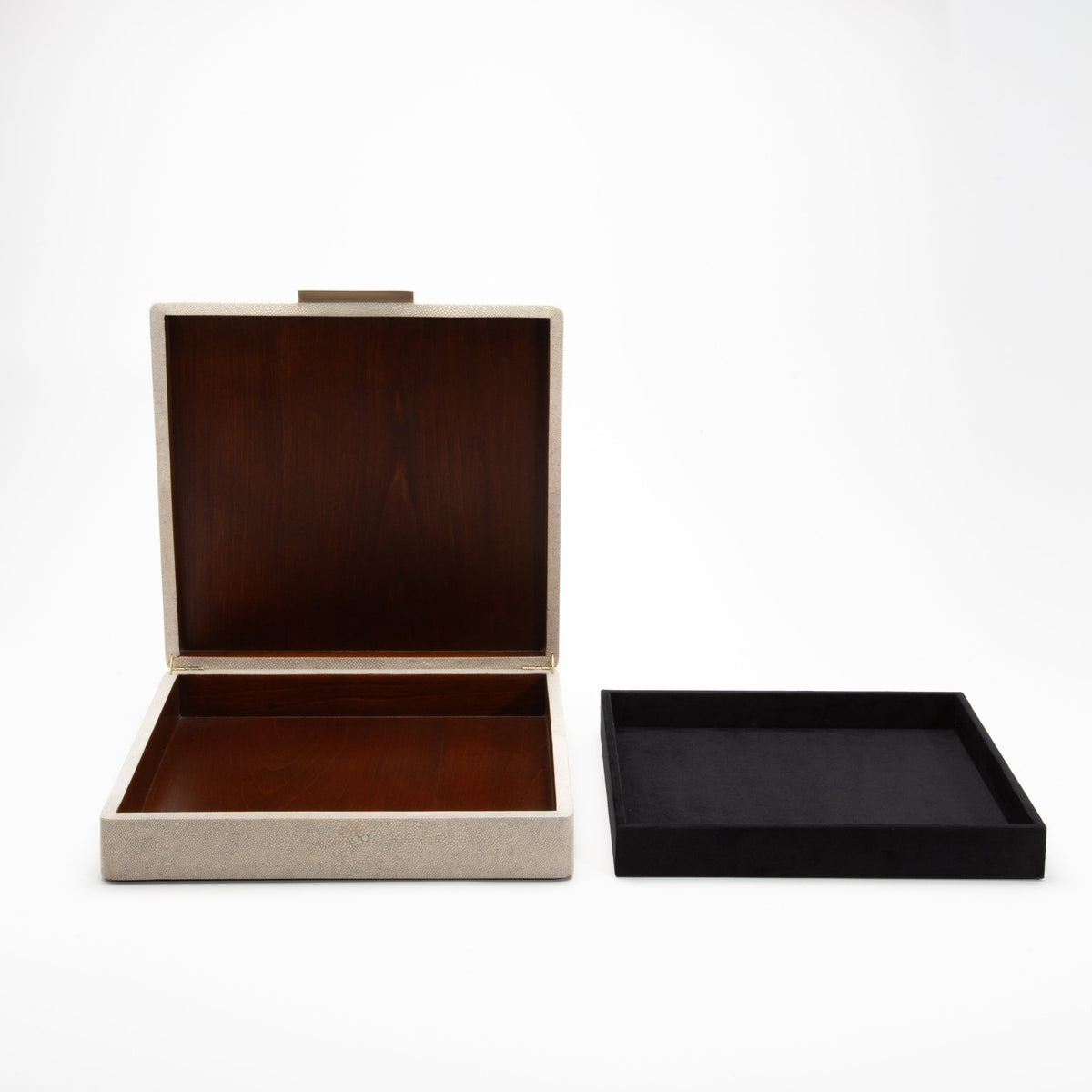 Jewelry Box in Shagreen with Shell and Brass Details by Kifu Paris