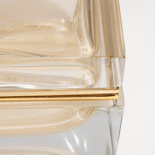Murano Box with Brass Fittings in 24-Karat Gold Flecks