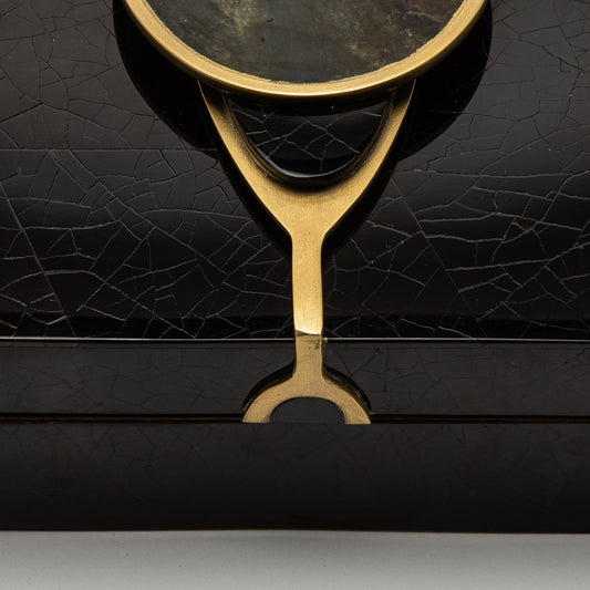 Set of 2 Boxes in Shell with Semi-Precious Stone and Brass by Kifu Paris