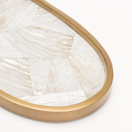 Tray in Mother of Pearl with Bronze Patina Brass by Kifu Paris
