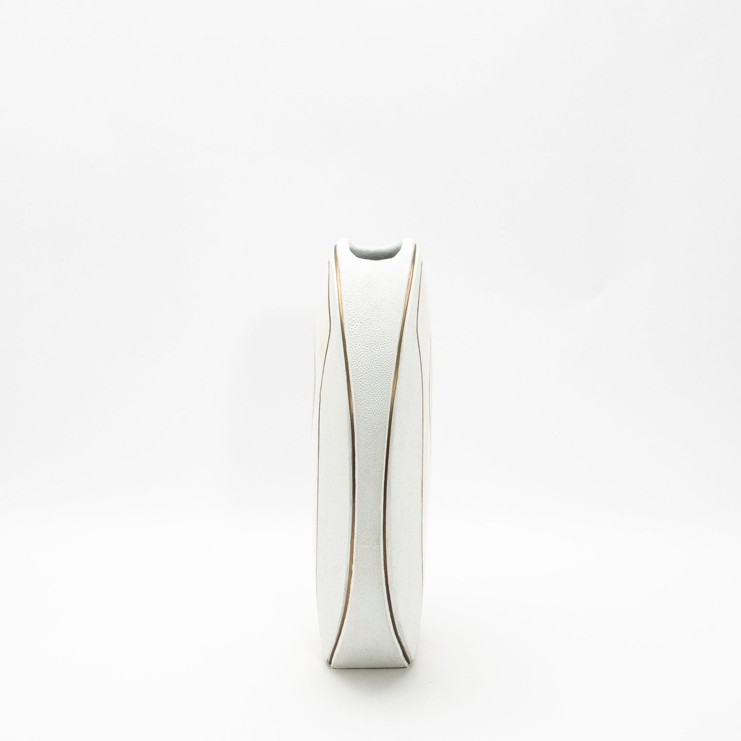 Vase in White Shagreen, Mother of Pearl, and Brass by R&Y Augousti