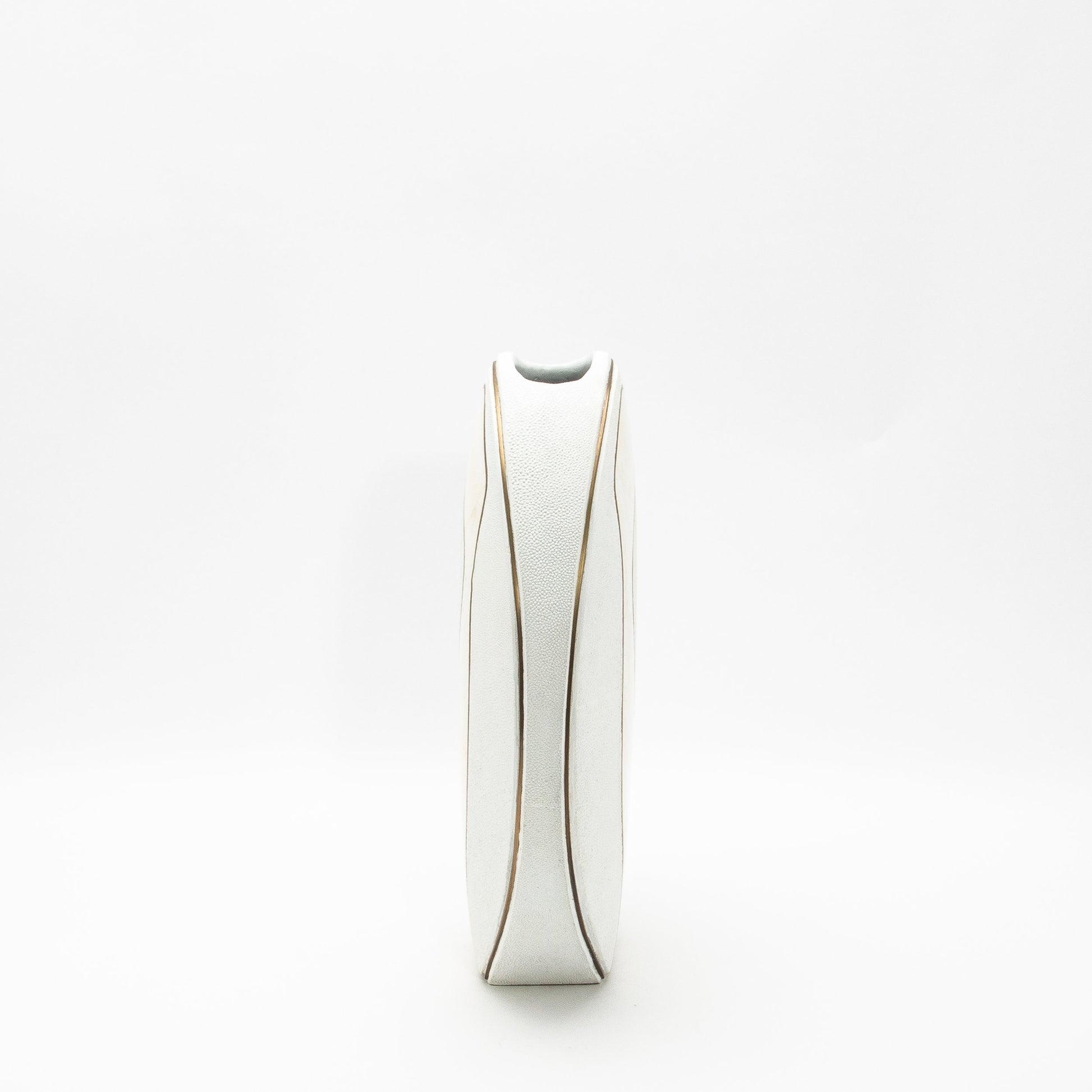 Vase in White Shagreen, Mother of Pearl, and Brass by R&Y Augousti