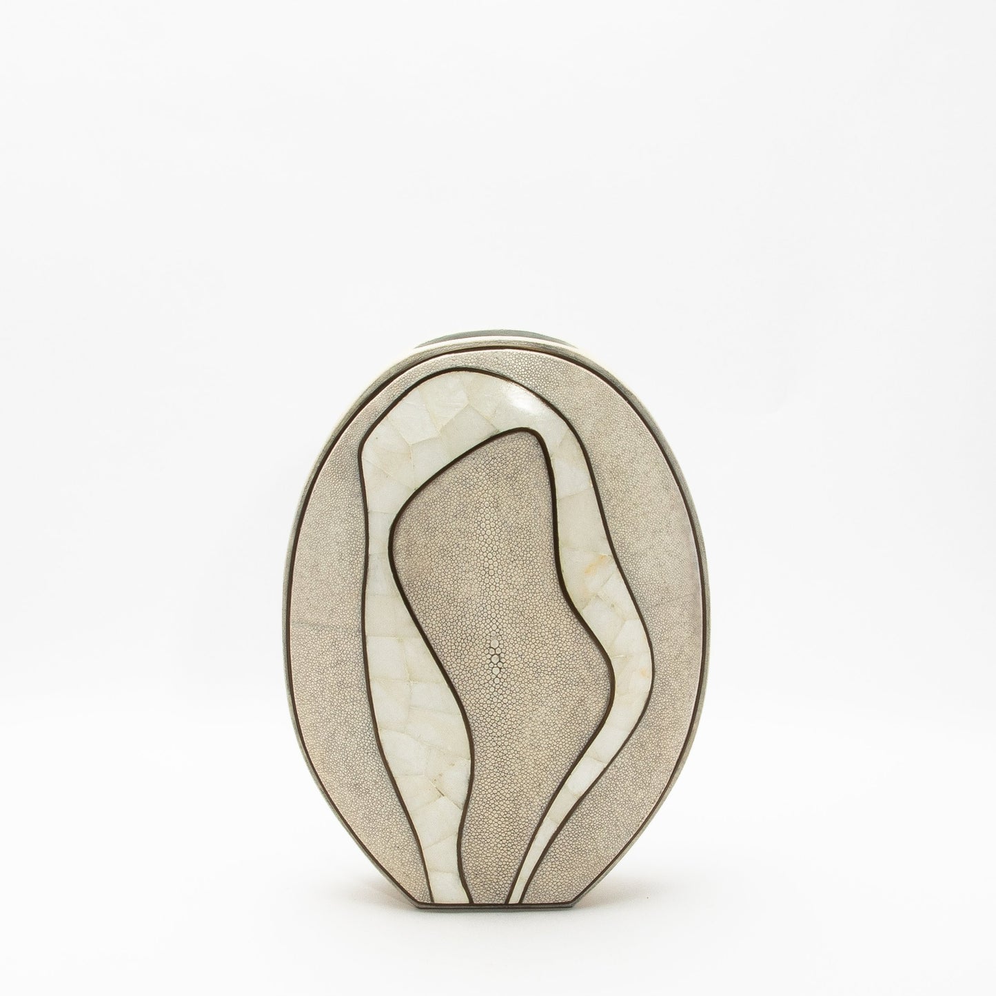 Vase in Natural Shagreen, Quartz, and Brass by R&Y Augousti