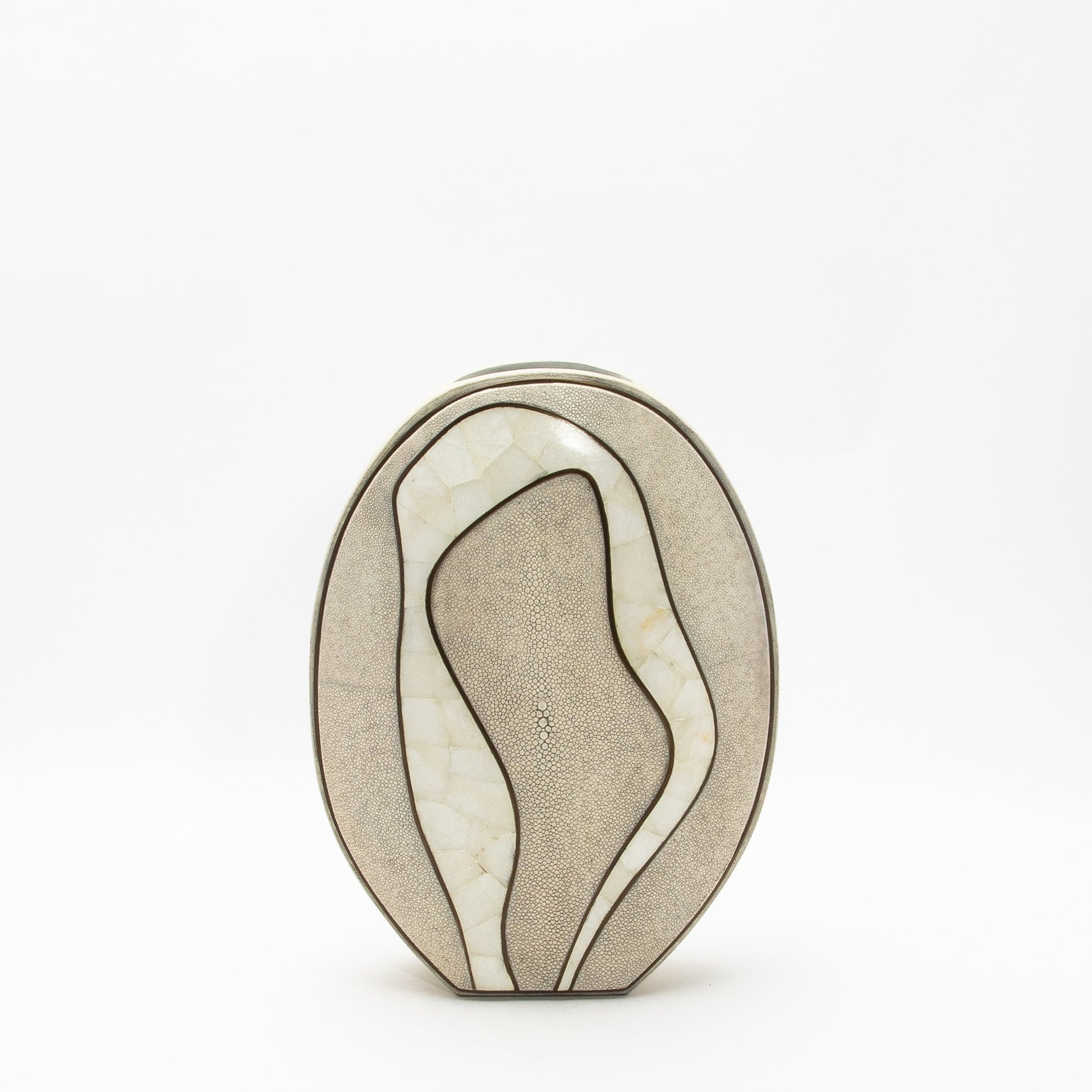 Vase in Natural Shagreen, Quartz, and Brass by R&Y Augousti