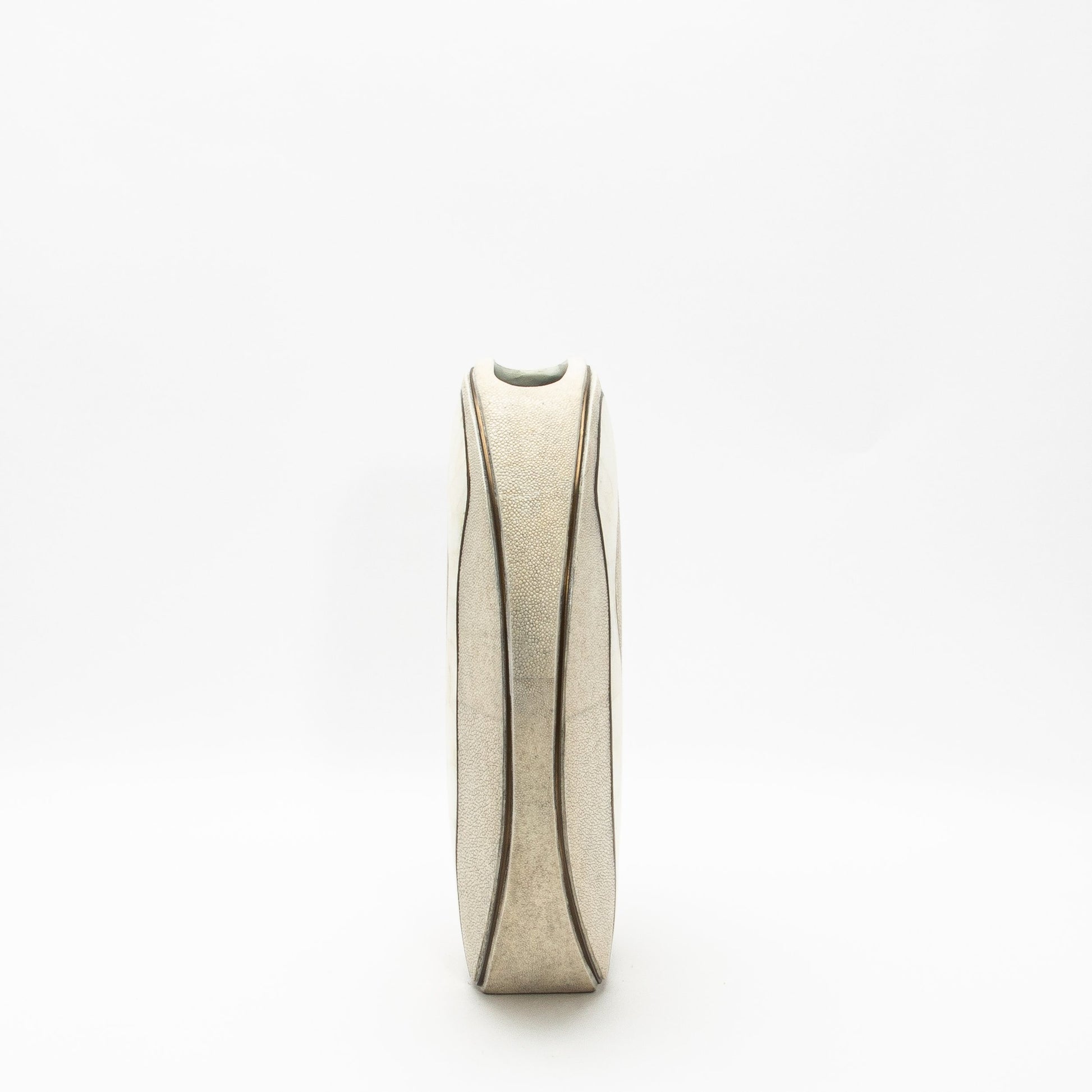 Vase in Natural Shagreen, Quartz, and Brass by R&Y Augousti
